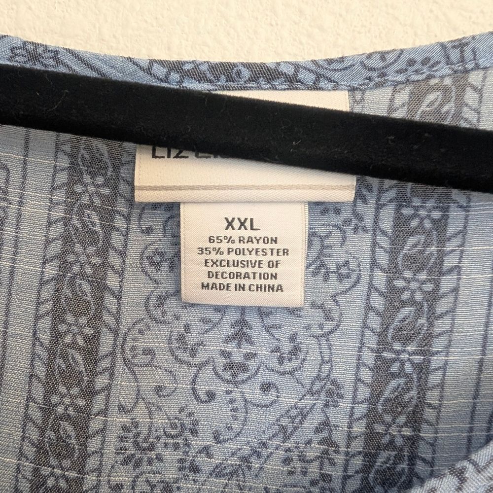 Liz Claiborne Women's Flutter Sleeve Split Crew Neck Blouse Size XXL NWT - Picture 6 of 6